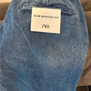 ZARA Slim Bootcut Fit Men's Jeans in Medium Blue